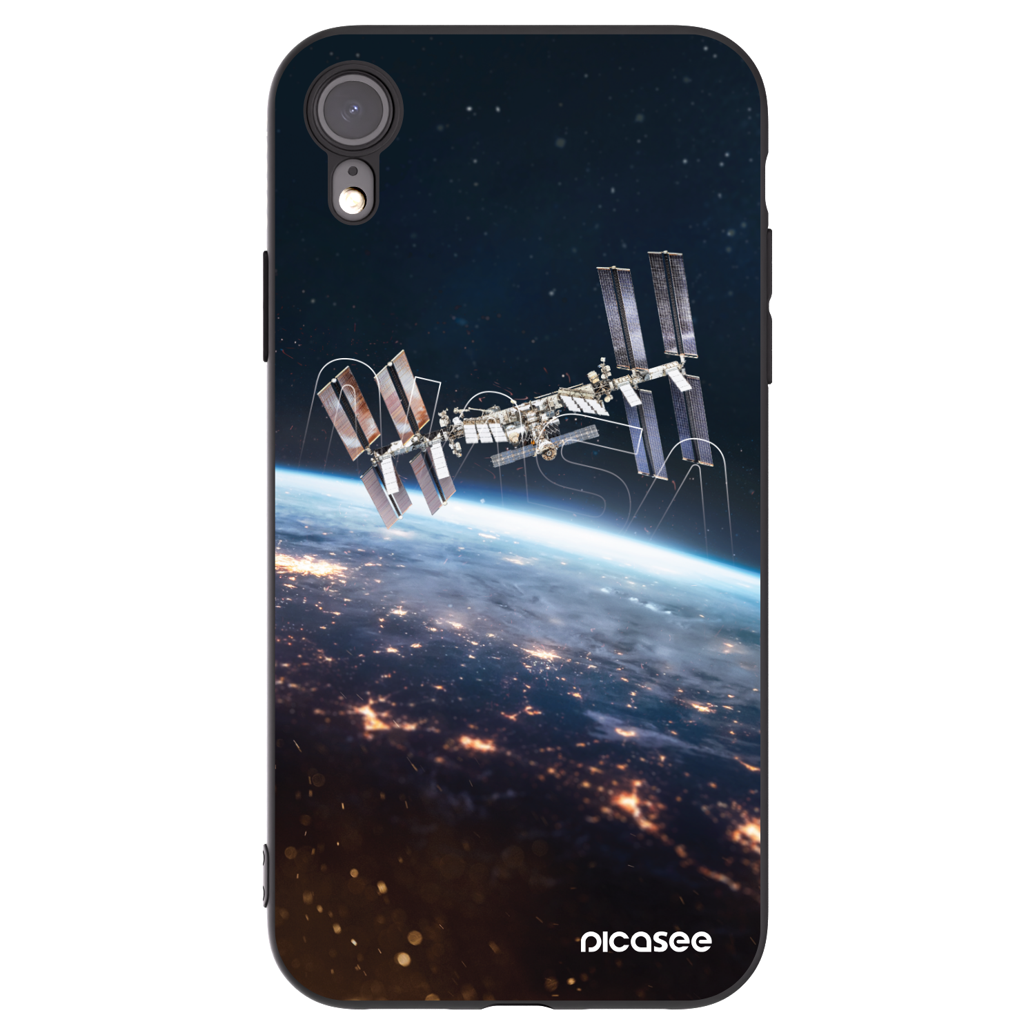 Picasee Μαύρη θήκη σιλικόνης για Apple iPhone XR - Station