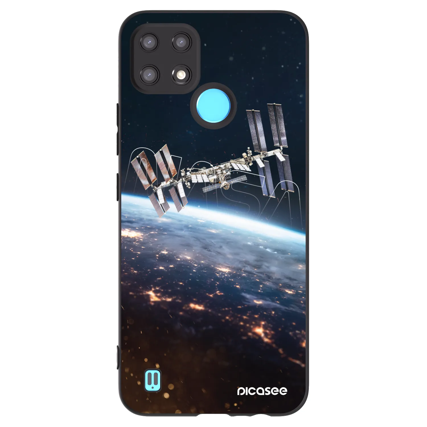 Picasee Μαύρη θήκη σιλικόνης για Realme C21 - Station