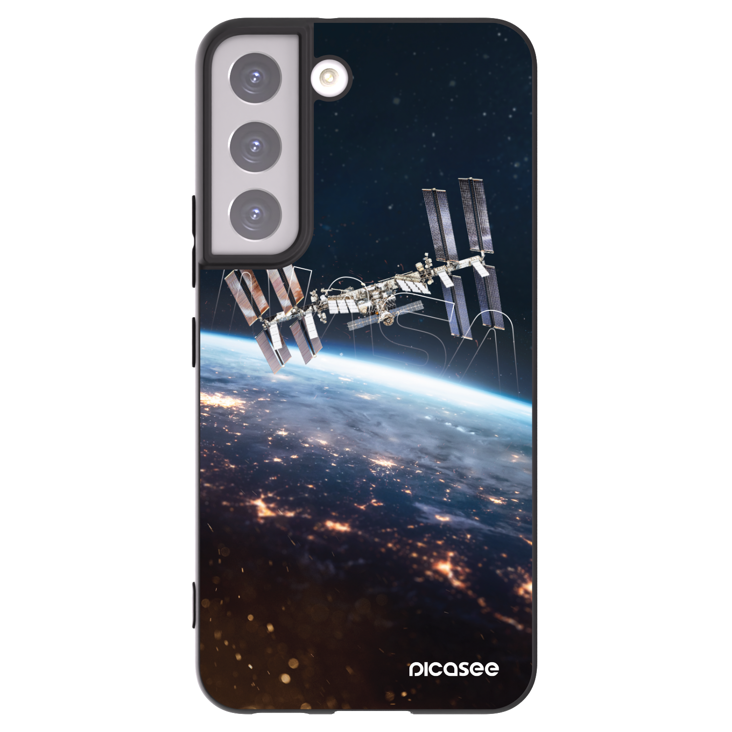 Picasee Μαύρη θήκη σιλικόνης για Samsung Galaxy S22 5G - Station