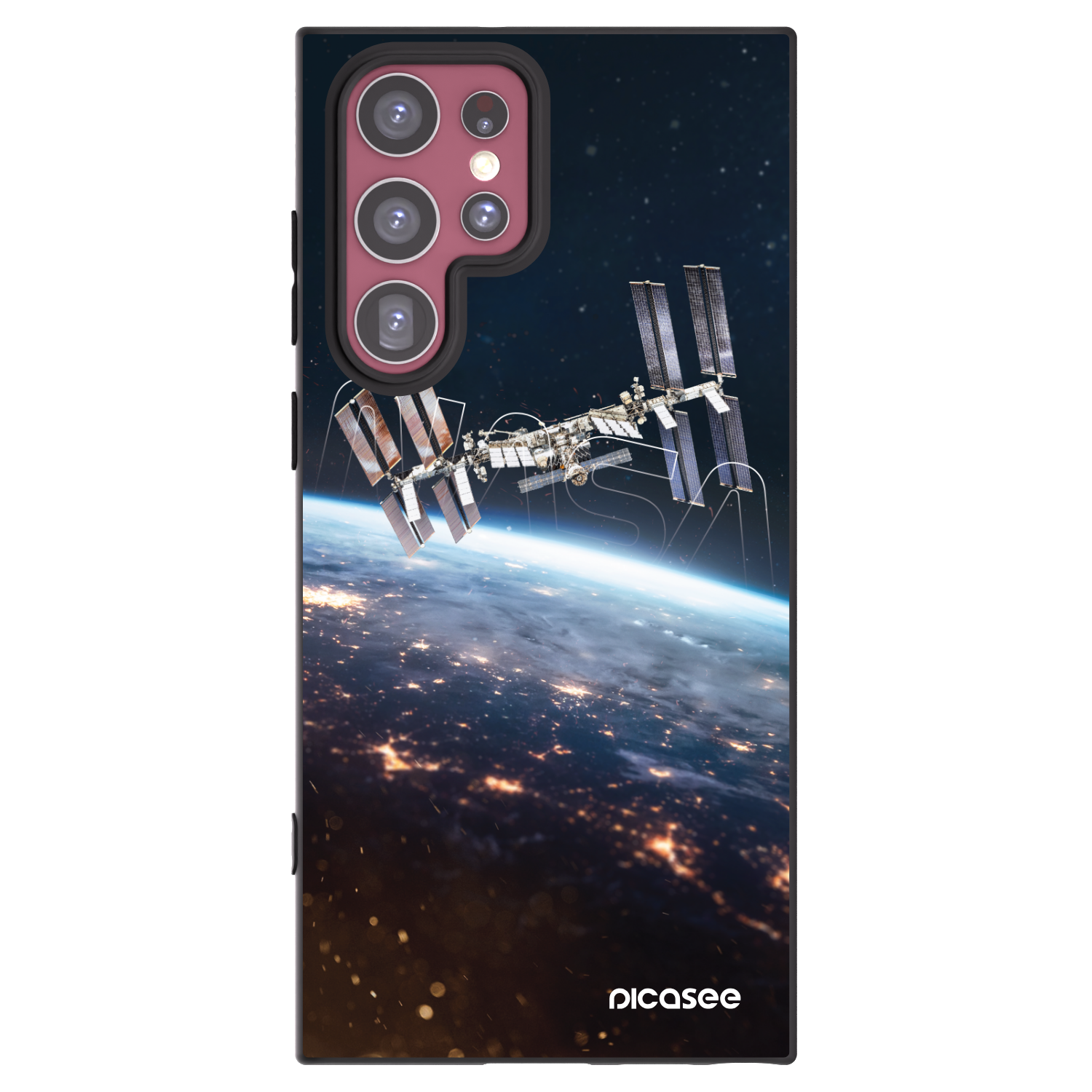 Picasee Μαύρη θήκη σιλικόνης για Samsung Galaxy S22 Ultra 5G - Station