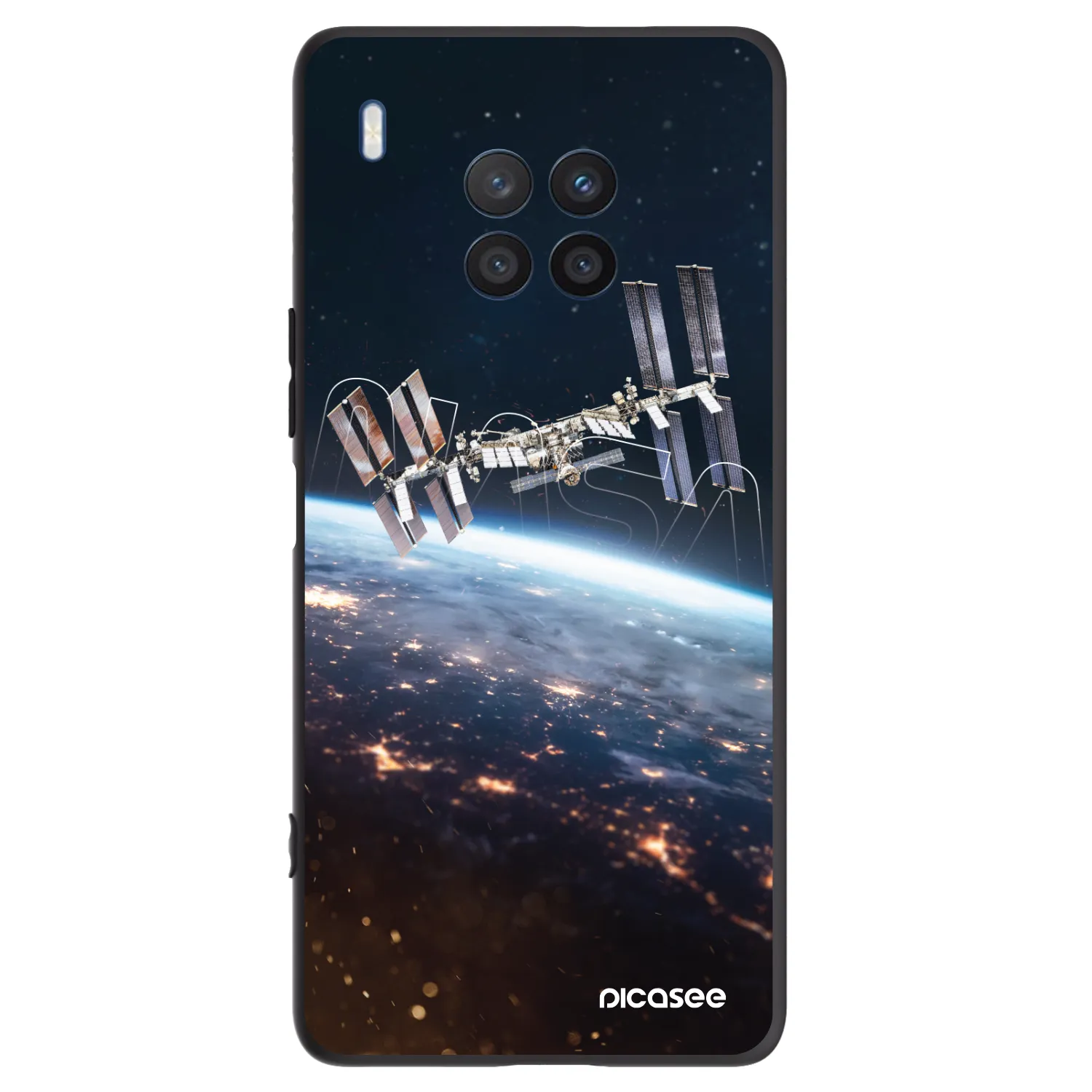 Picasee Μαύρη θήκη σιλικόνης για Honor 50 Lite - Station