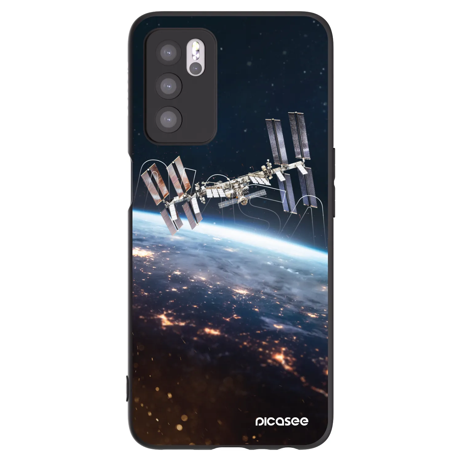Picasee Μαύρη θήκη σιλικόνης για OPPO A16 - Station