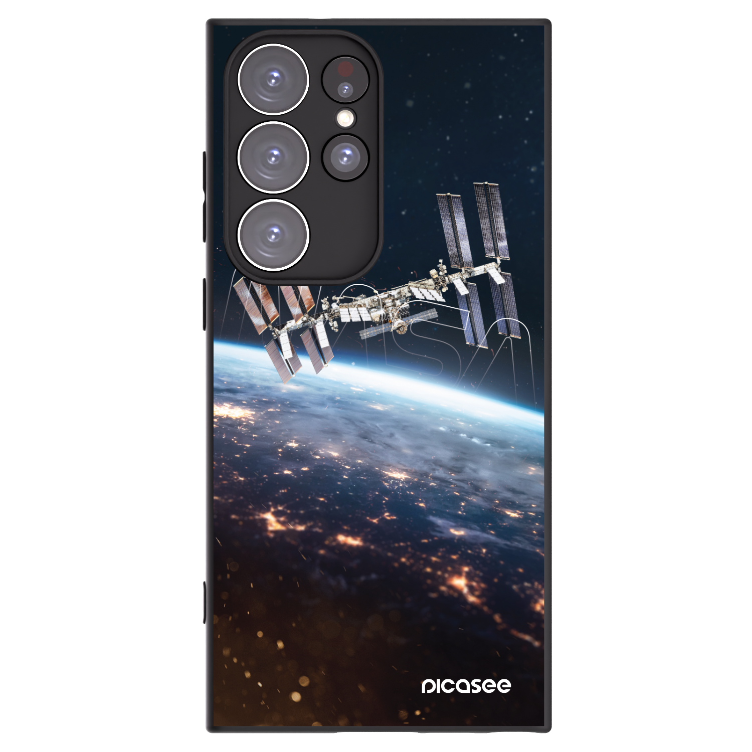 Picasee Μαύρη θήκη σιλικόνης για Samsung Galaxy S23 Ultra 5G - Station