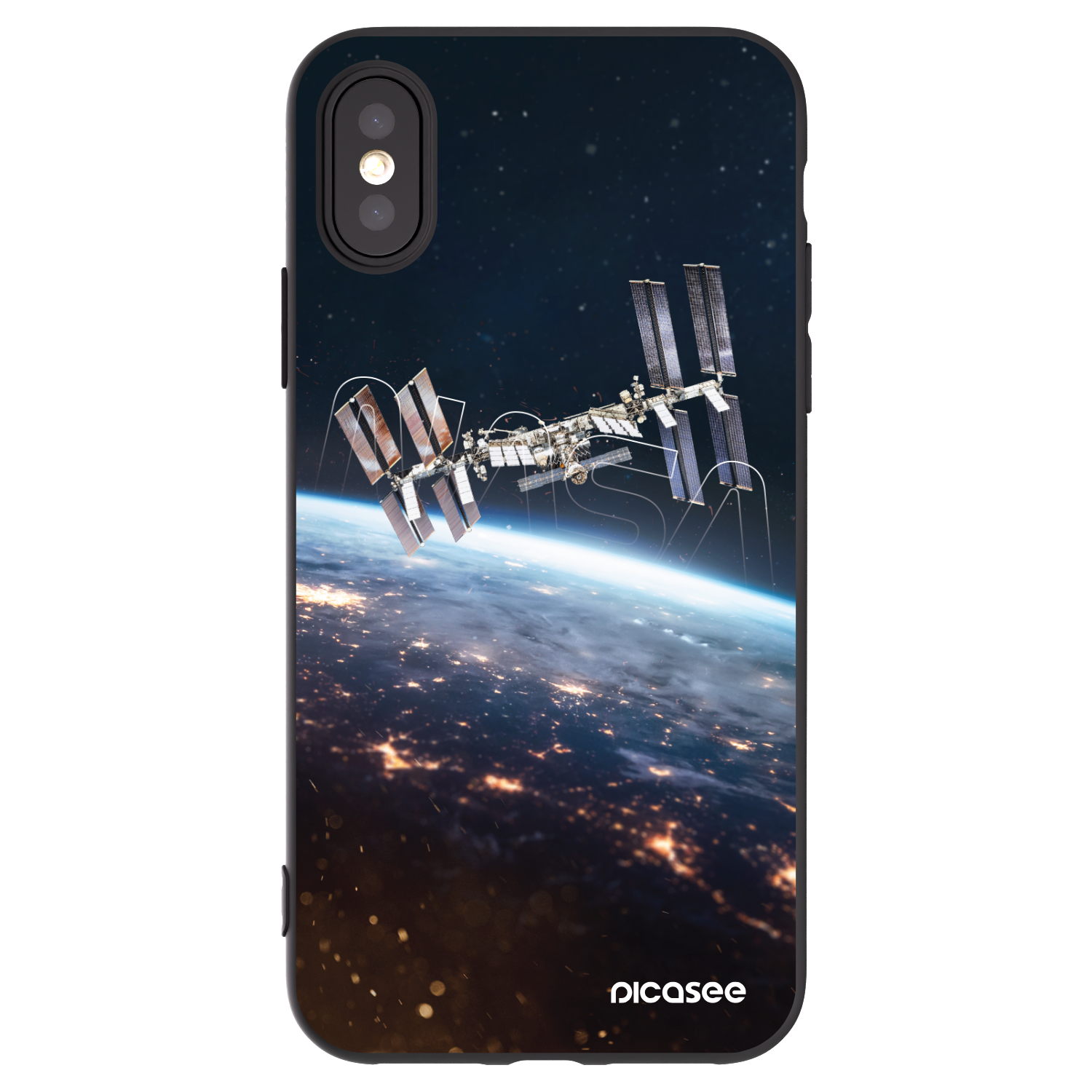 Picasee Μαύρη θήκη σιλικόνης για Apple iPhone X/XS - Station