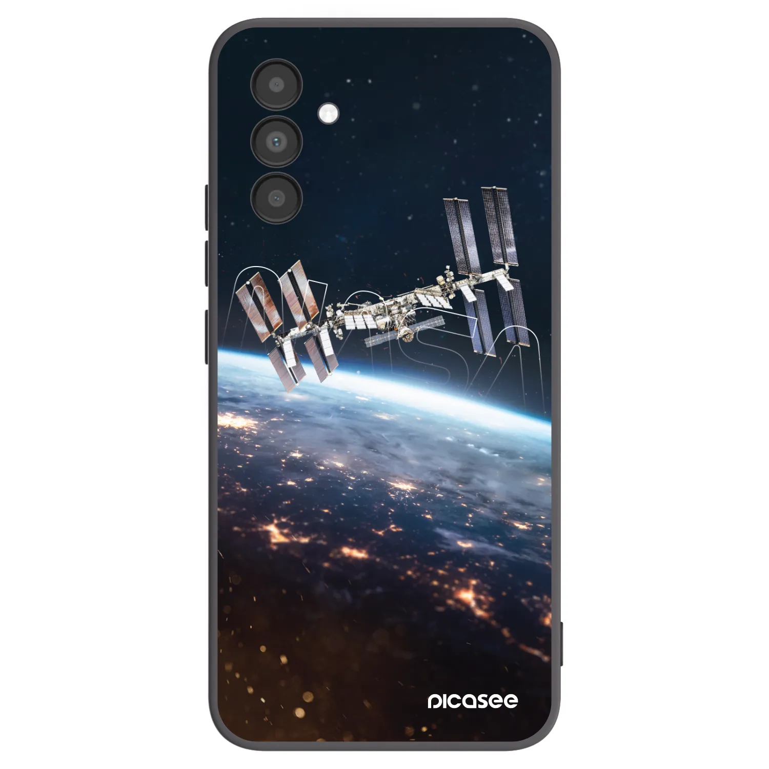Picasee Μαύρη θήκη σιλικόνης για Samsung Galaxy A04s A047F - Station