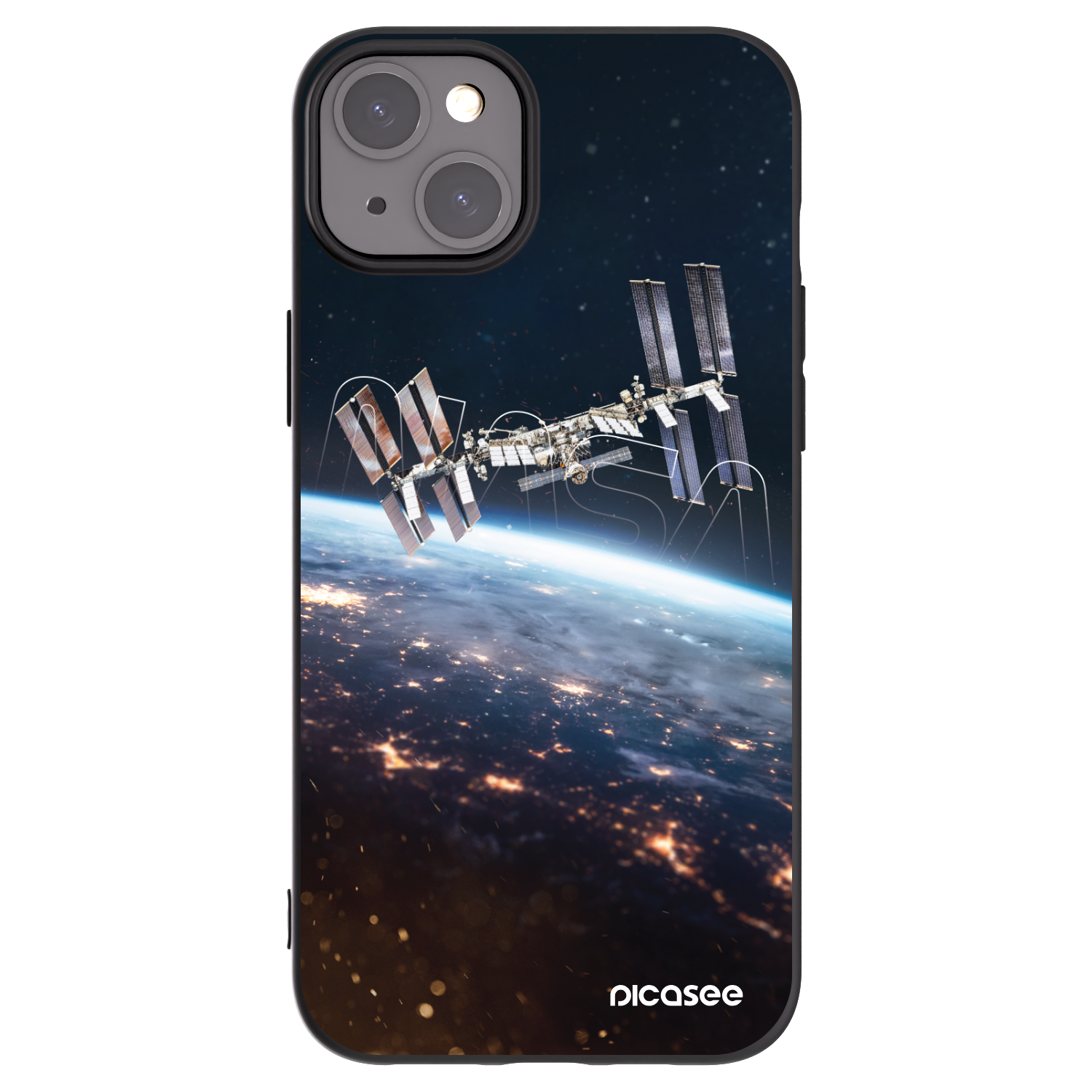 Picasee Μαύρη θήκη σιλικόνης για Apple iPhone 15 Plus - Station