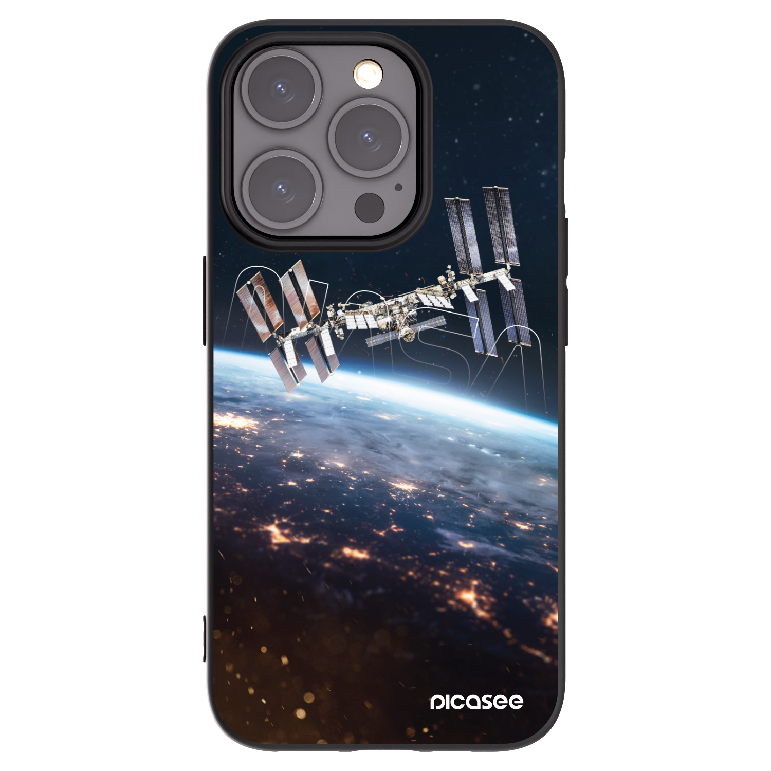 Picasee Μαύρη θήκη σιλικόνης για Apple iPhone 15 Pro - Station