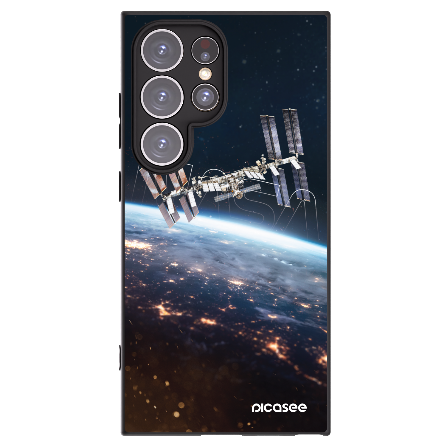 Picasee Μαύρη θήκη σιλικόνης για Samsung Galaxy S24 Ultra S928B 5G - Station