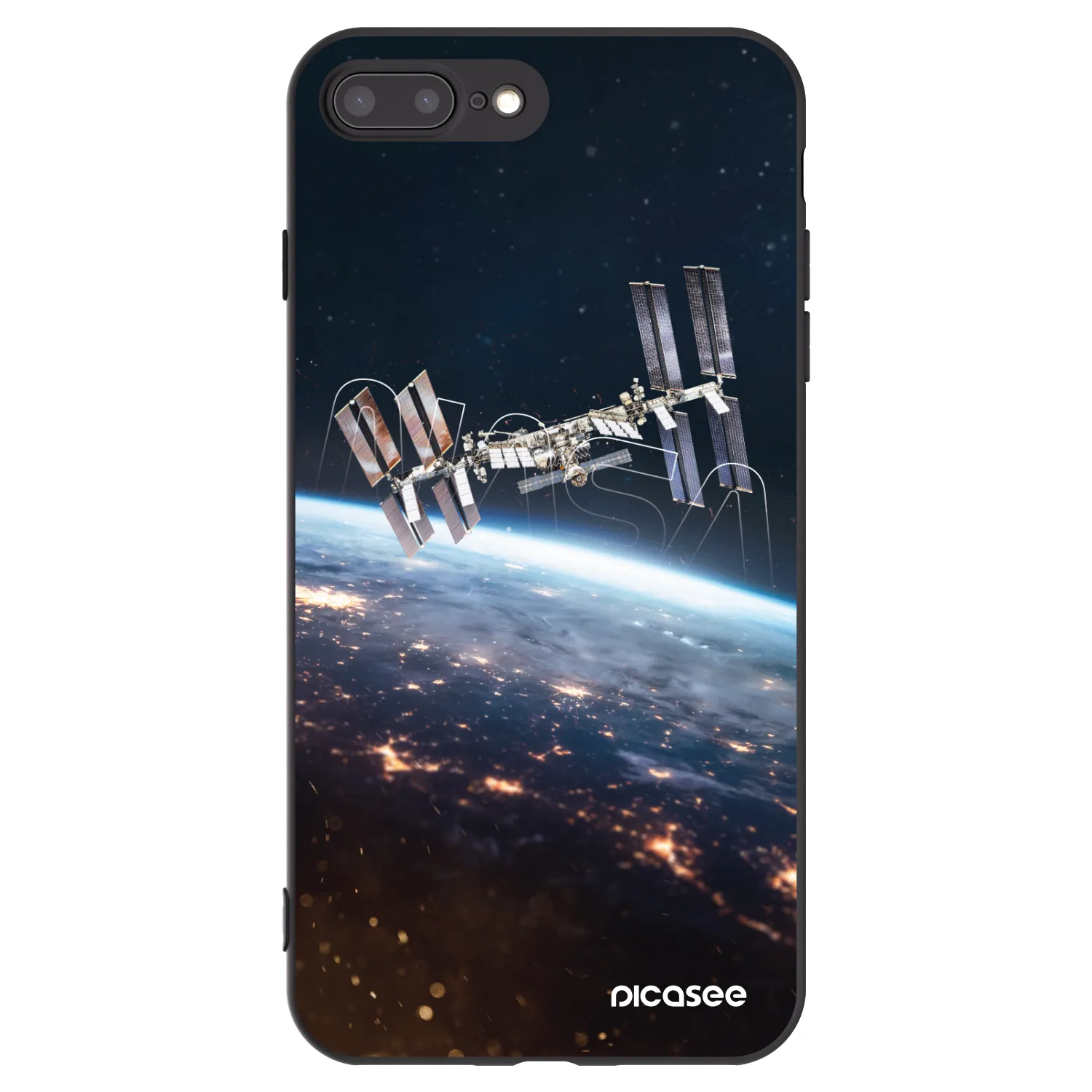 Picasee Μαύρη θήκη σιλικόνης για Apple iPhone 7 Plus - Station