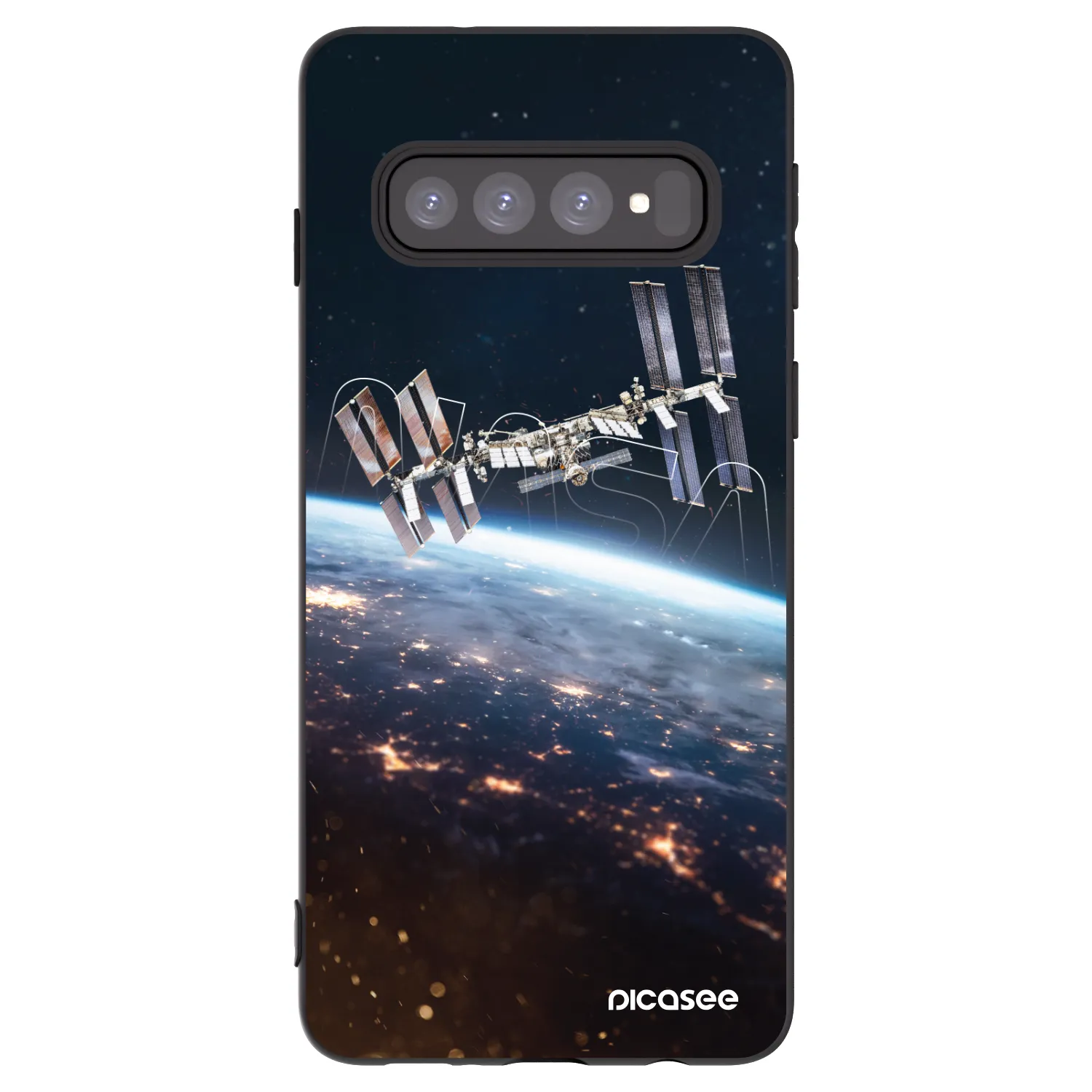 Picasee Μαύρη θήκη σιλικόνης για Samsung Galaxy S10 G973 - Station