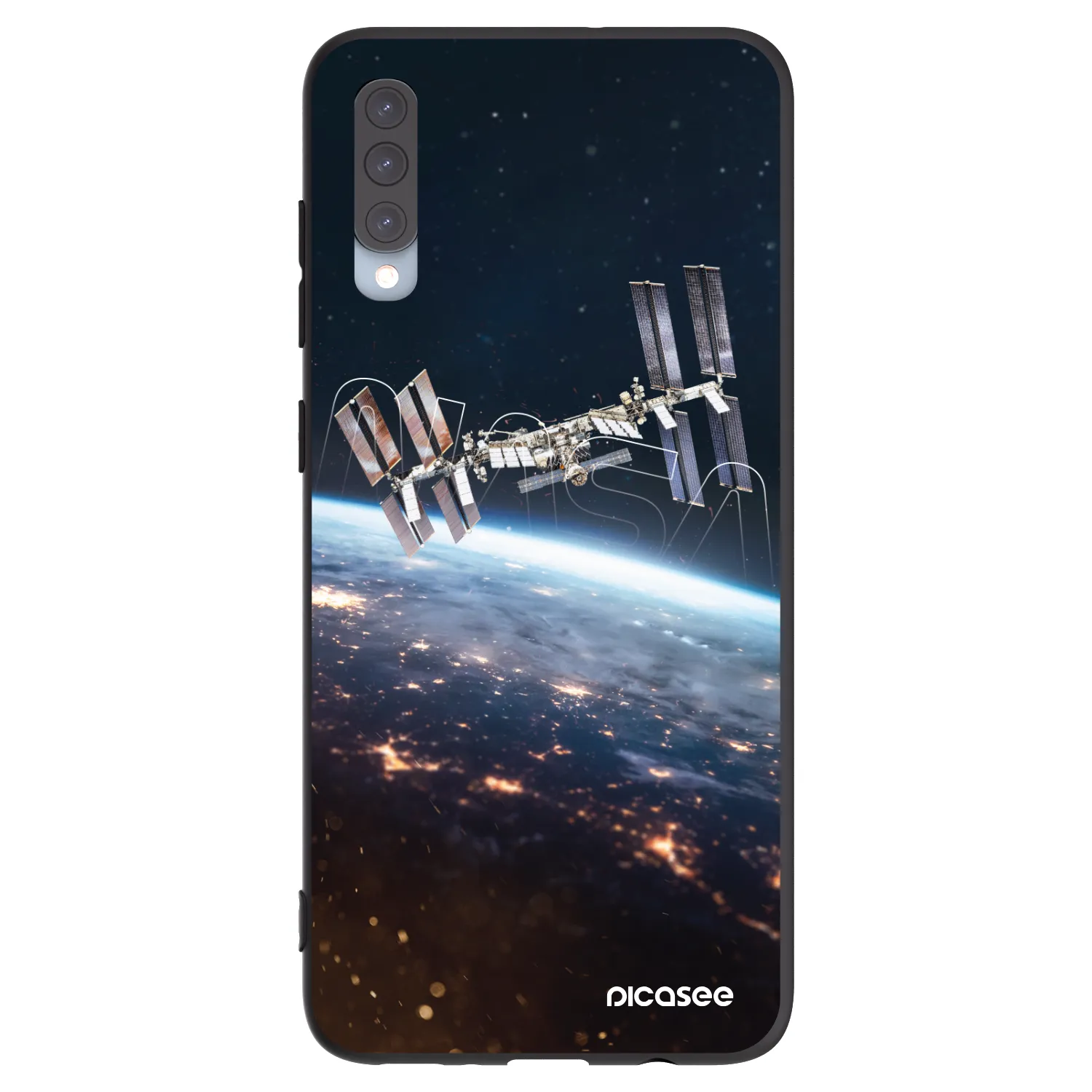 Picasee Μαύρη θήκη σιλικόνης για Samsung Galaxy A70 A705F - Station