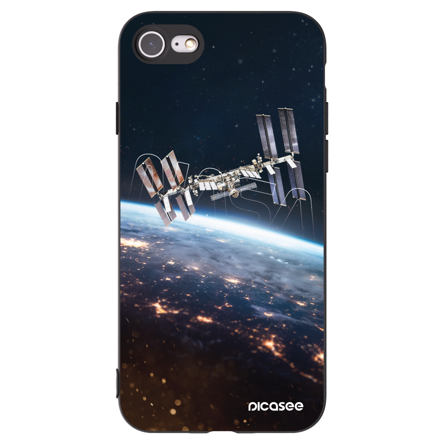 Picasee Μαύρη θήκη σιλικόνης για Apple iPhone SE 2020 - Station
