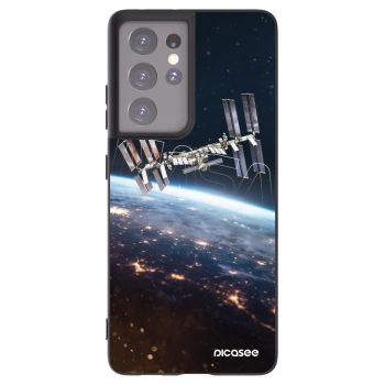 Picasee Μαύρη θήκη σιλικόνης για Samsung Galaxy S21 Ultra 5G G998B - Station