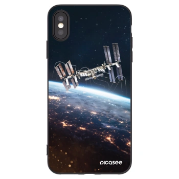 Picasee Μαύρη θήκη σιλικόνης για Apple iPhone XS Max - Station