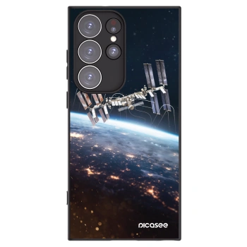 Picasee Μαύρη θήκη σιλικόνης για Samsung Galaxy S23 Ultra 5G - Station