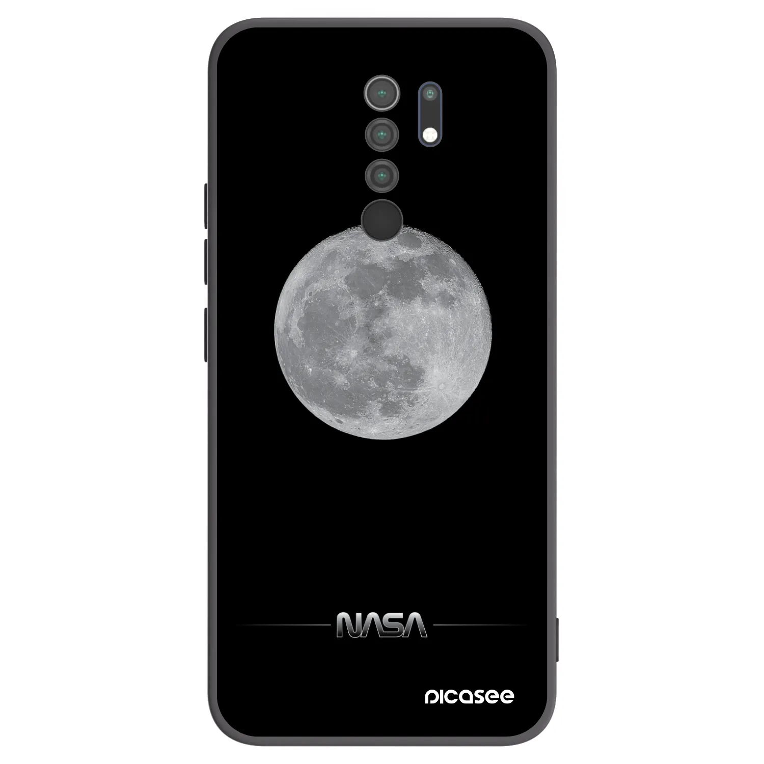 Picasee Μαύρη θήκη σιλικόνης για Xiaomi Redmi 9 - Moon Minimal