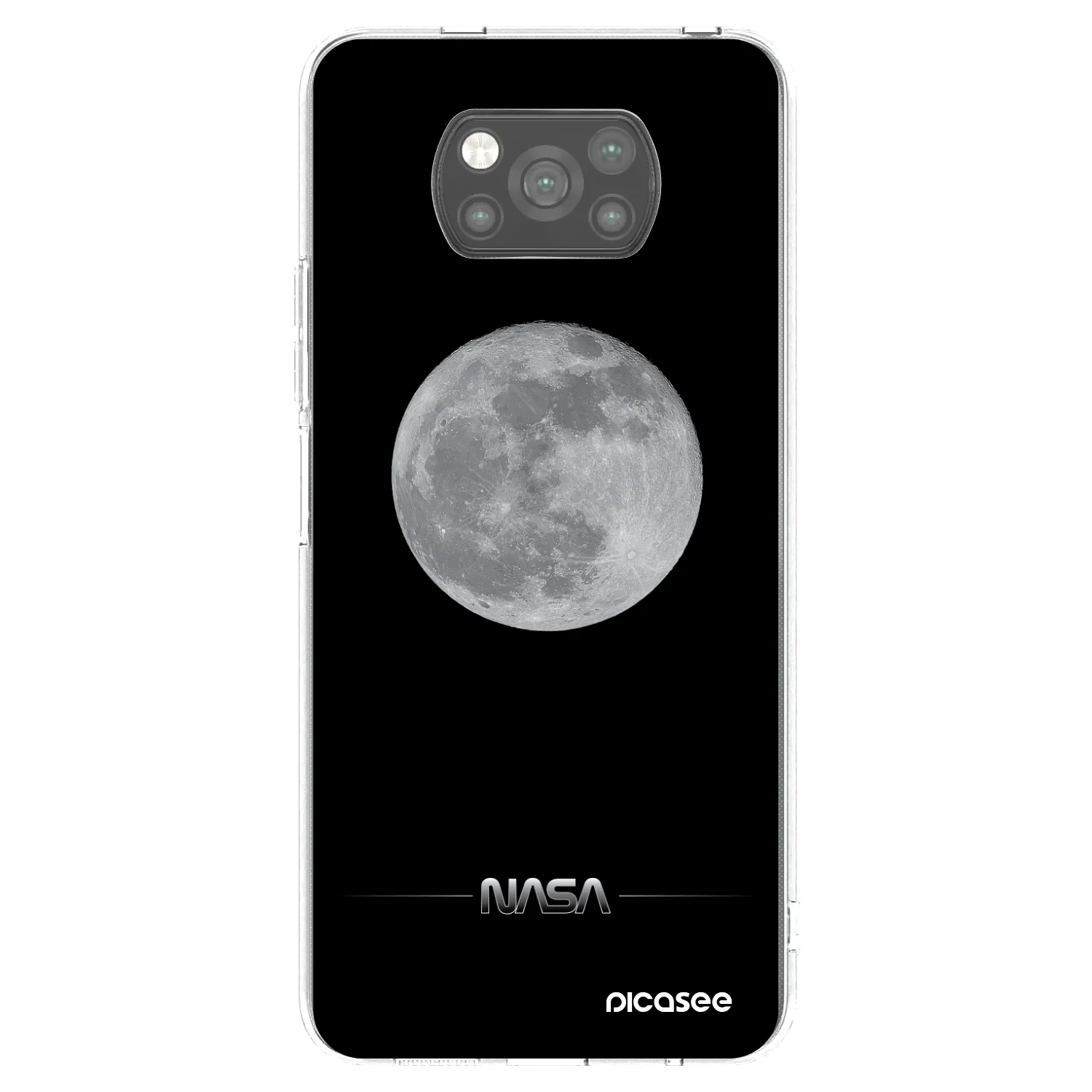 Picasee Μαύρη θήκη σιλικόνης για Xiaomi Poco X3 - Moon Minimal