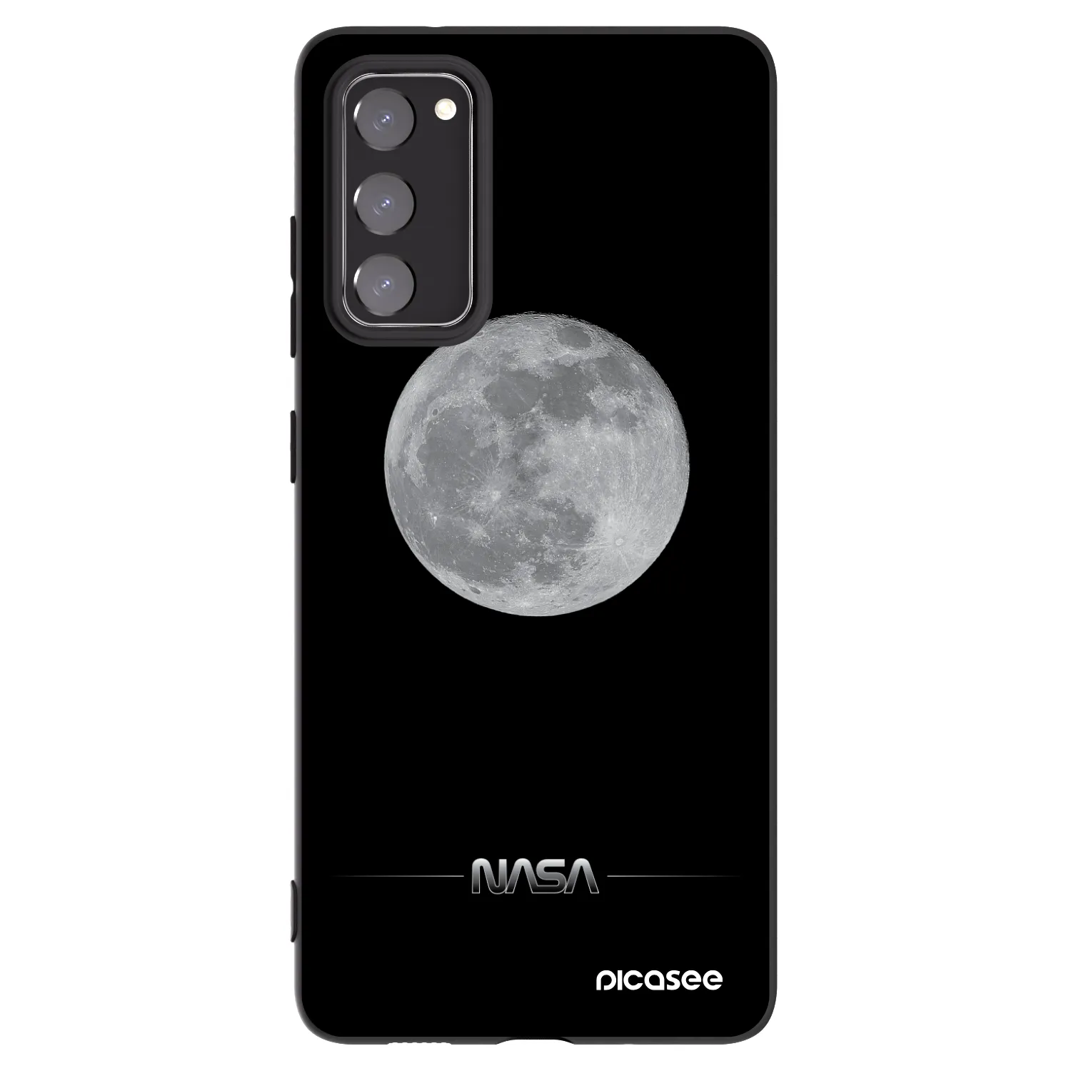 Picasee Μαύρη θήκη σιλικόνης για Samsung Galaxy S20 FE - Moon Minimal
