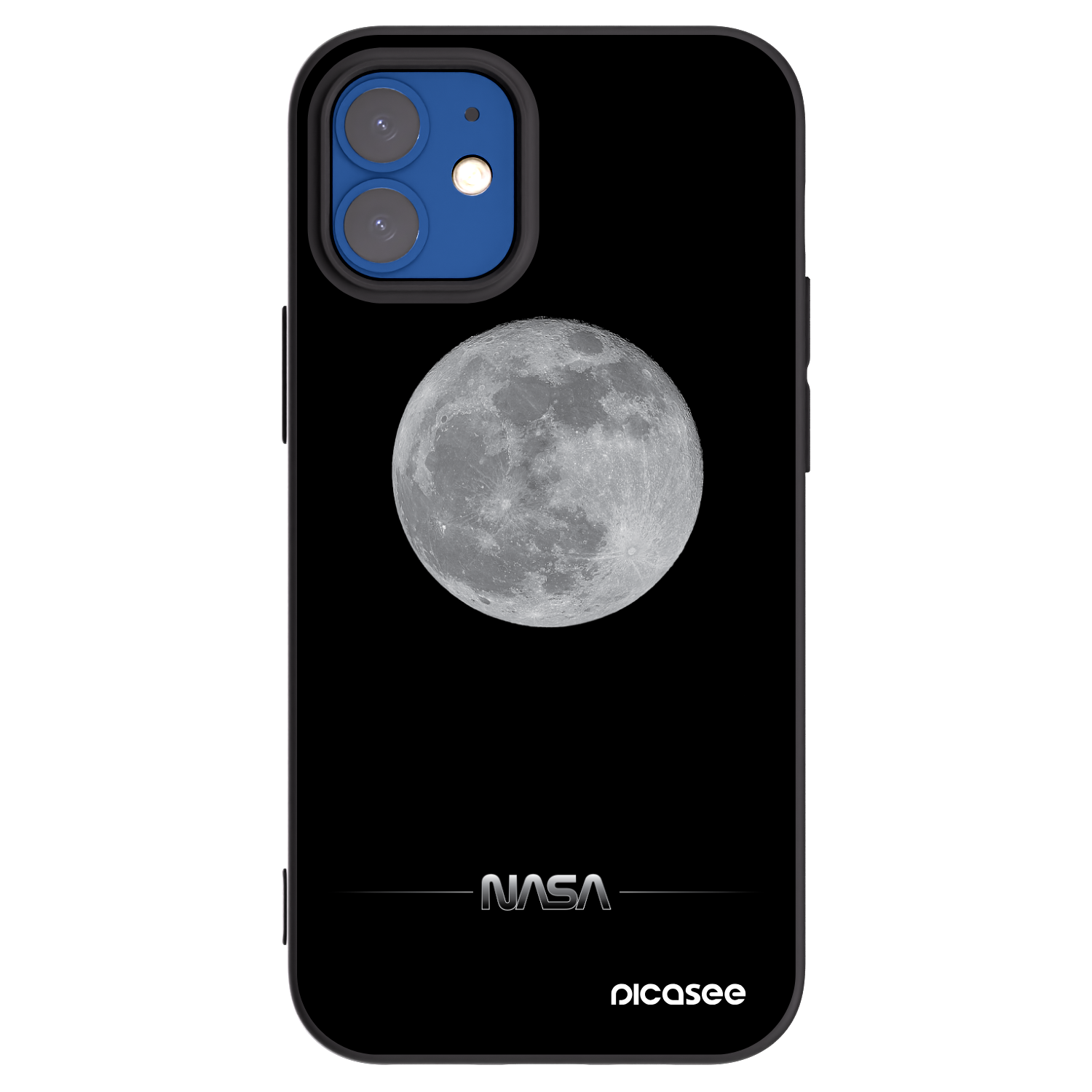 Picasee Μαύρη θήκη σιλικόνης για Apple iPhone 12 mini - Moon Minimal