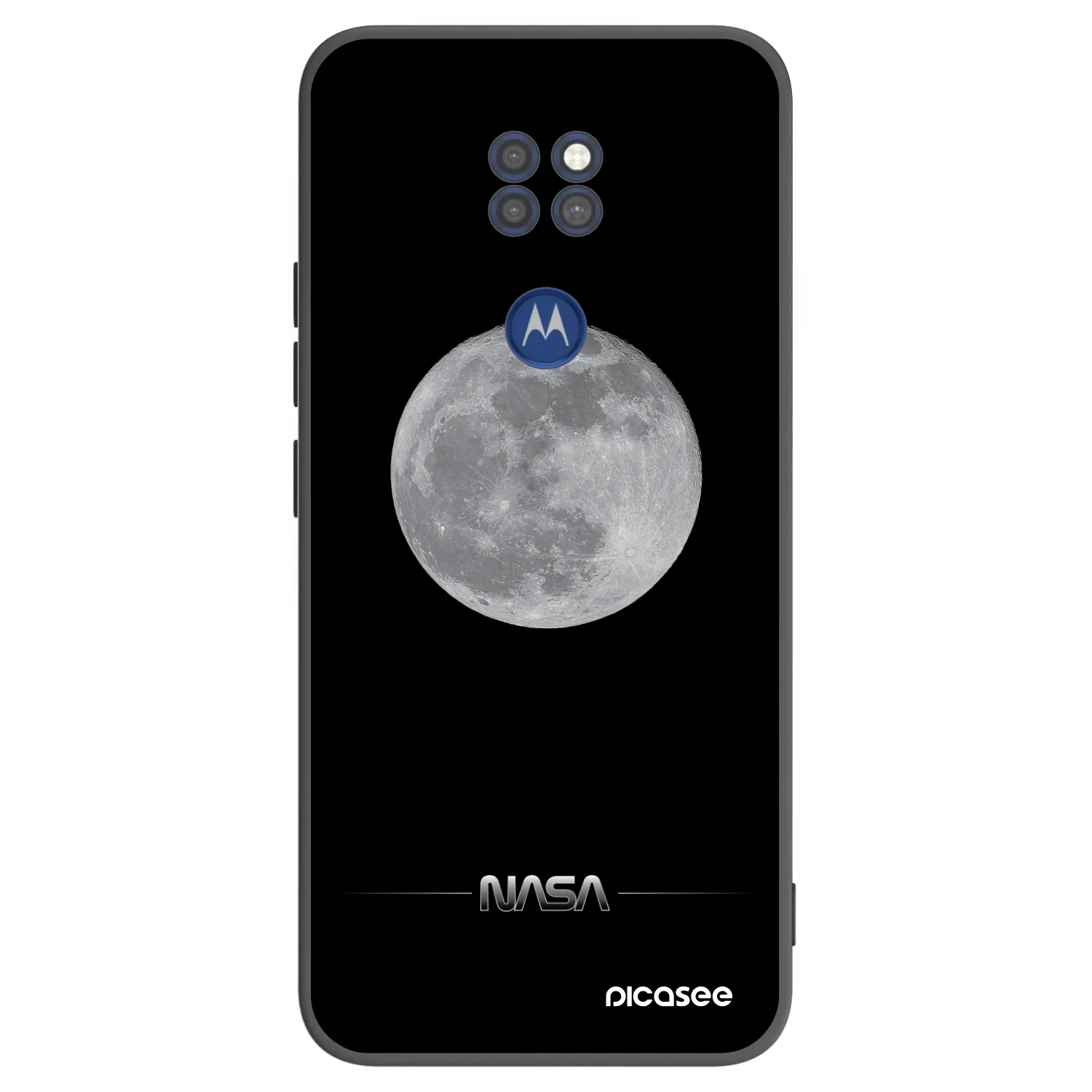Picasee Μαύρη θήκη σιλικόνης για Motorola Moto G9 Play - Moon Minimal