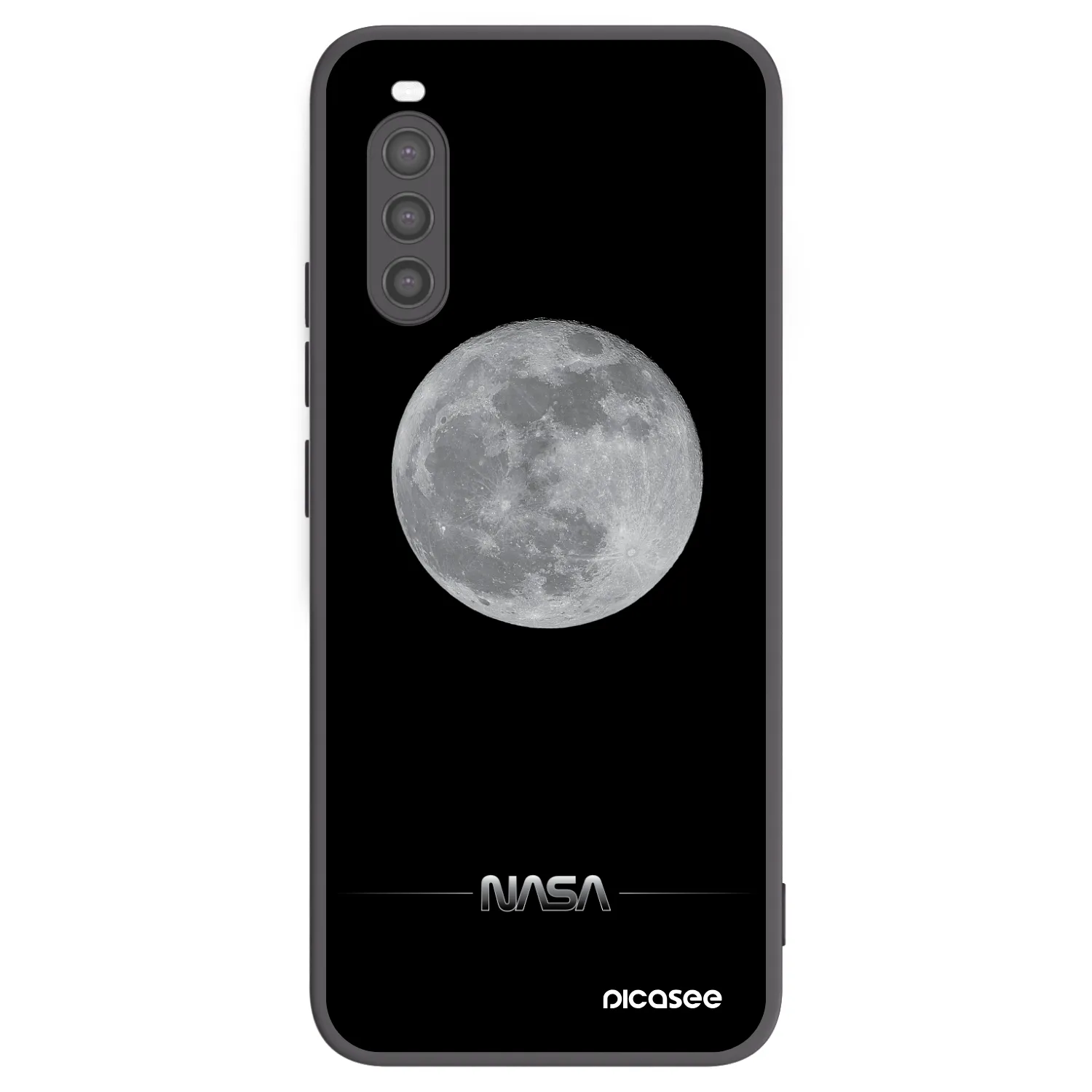 Picasee Μαύρη θήκη σιλικόνης για Sony Xperia 10 II - Moon Minimal