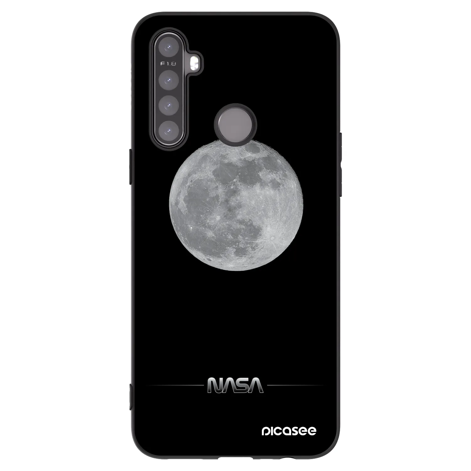 Picasee Μαύρη θήκη σιλικόνης για Realme 6i - Moon Minimal