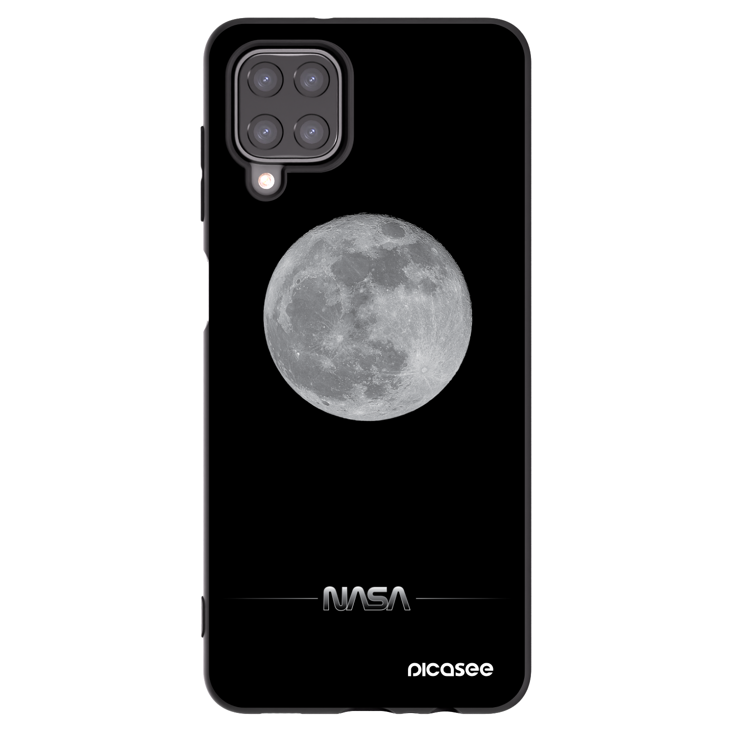 Picasee Μαύρη θήκη σιλικόνης για Samsung Galaxy A12 A125F - Moon Minimal
