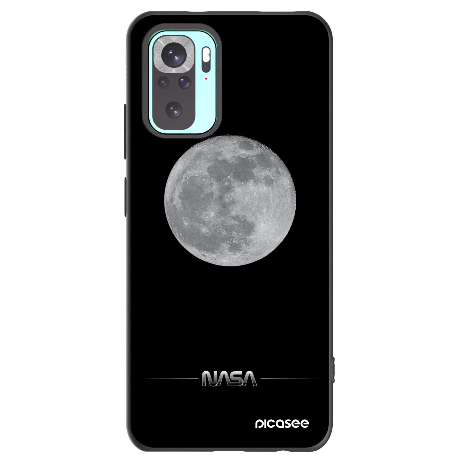 Picasee Μαύρη θήκη σιλικόνης για Xiaomi Redmi Note 10 Pro - Moon Minimal