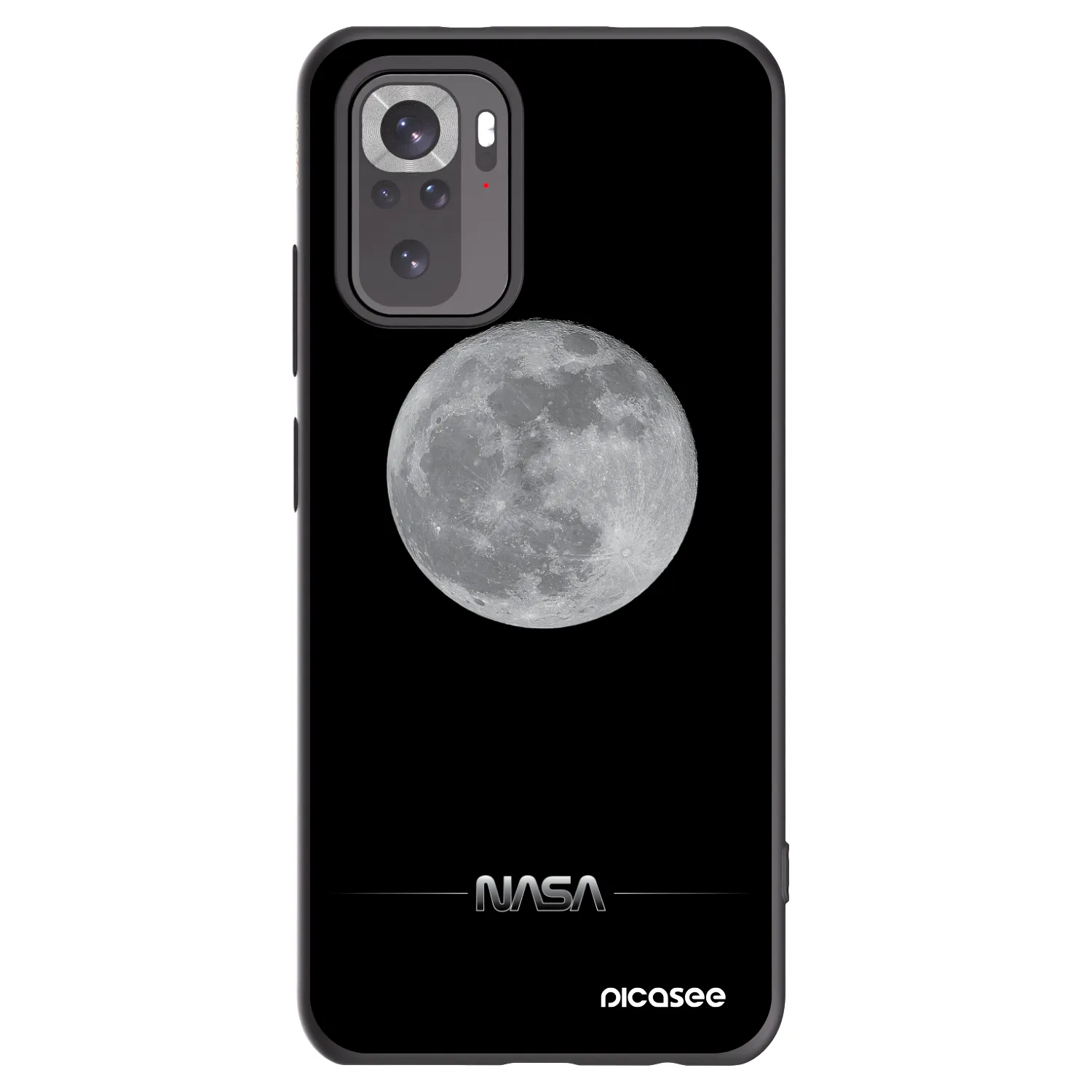 Picasee Μαύρη θήκη σιλικόνης για Xiaomi Redmi Note 10S - Moon Minimal