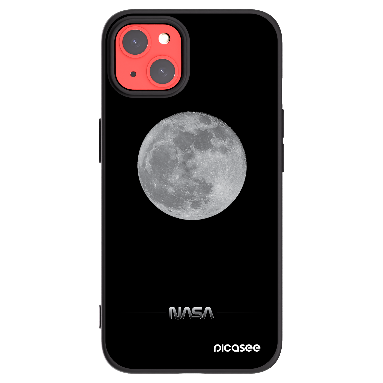 Picasee Μαύρη θήκη σιλικόνης για Apple iPhone 13 - Moon Minimal