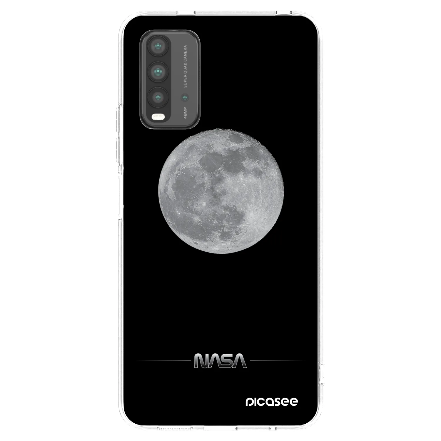 Picasee Μαύρη θήκη σιλικόνης για Xiaomi Redmi 9T - Moon Minimal