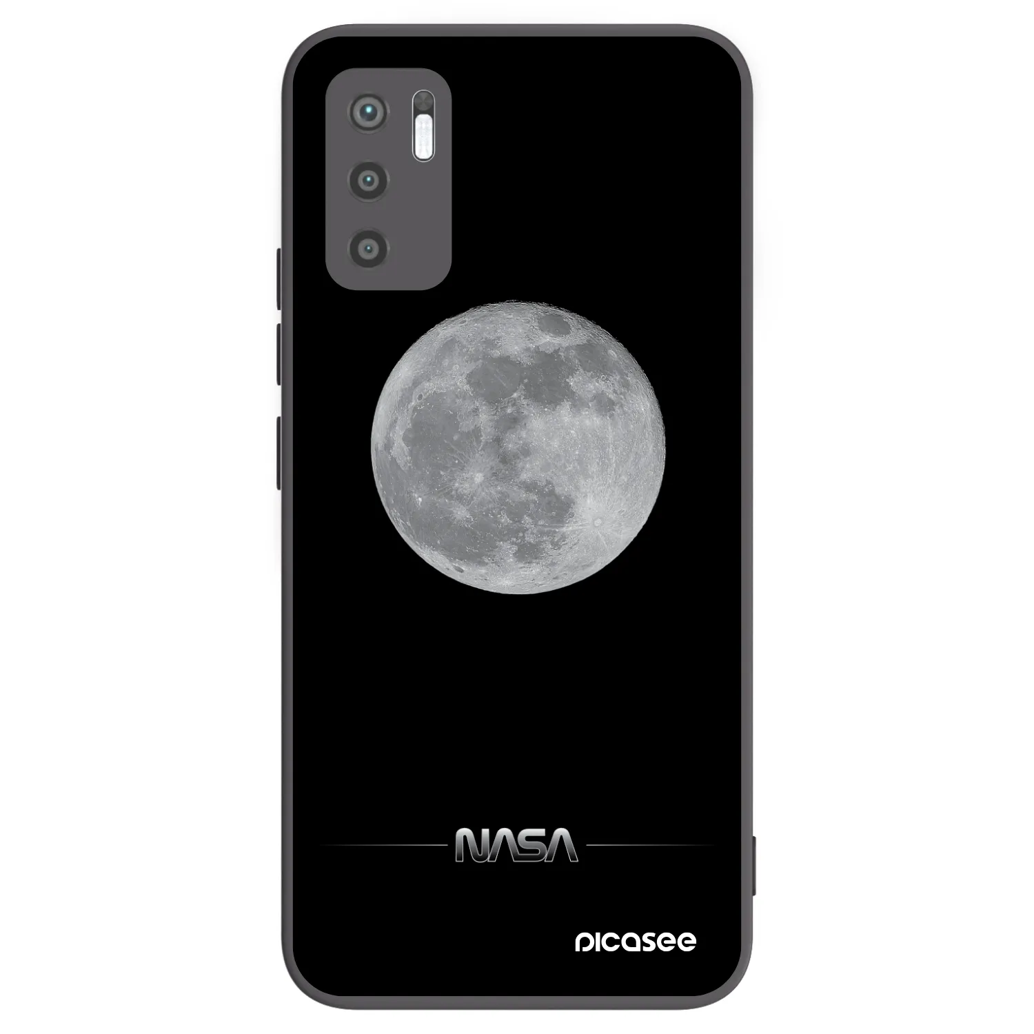 Picasee Μαύρη θήκη σιλικόνης για Xiaomi Redmi Note 10 5G - Moon Minimal
