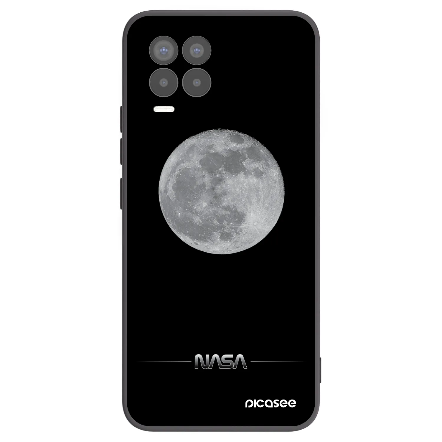 Picasee Μαύρη θήκη σιλικόνης για Realme 8 Pro - Moon Minimal