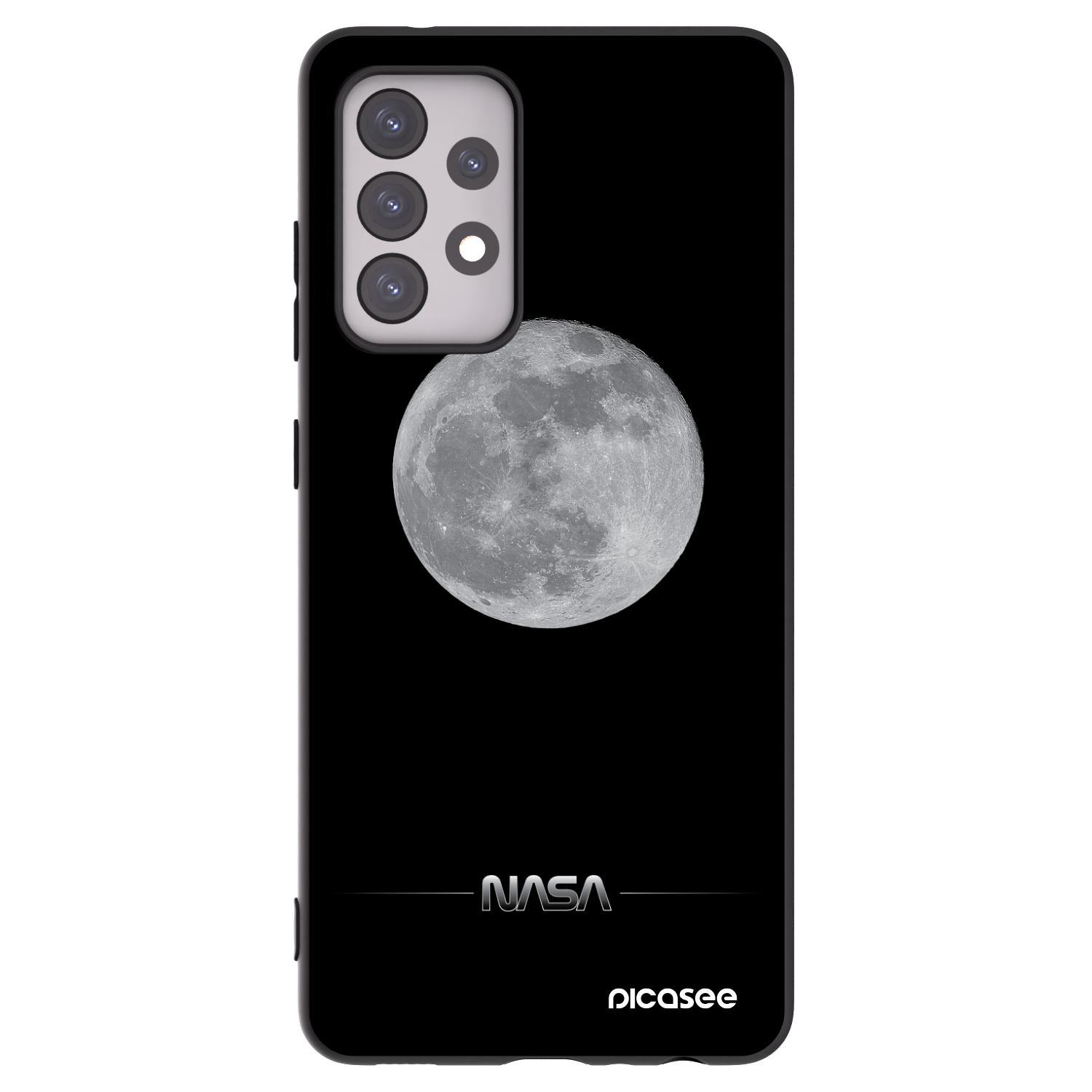 Picasee Μαύρη θήκη σιλικόνης για Samsung Galaxy A52s 5G A528B - Moon Minimal