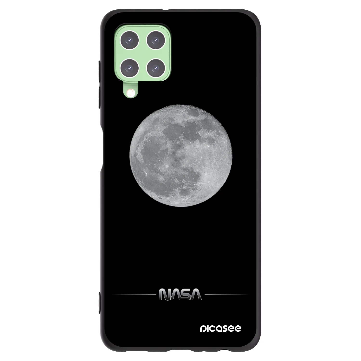 Picasee Μαύρη θήκη σιλικόνης για Samsung Galaxy A22 A225F 4G - Moon Minimal
