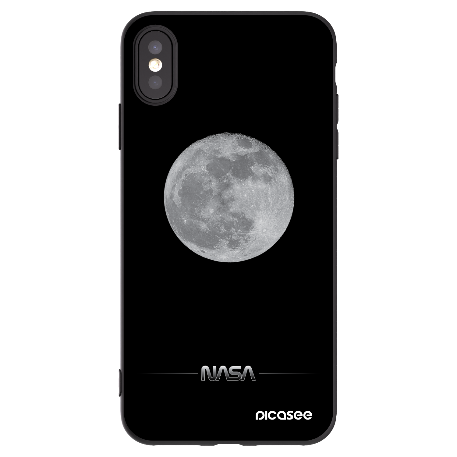 Picasee Μαύρη θήκη σιλικόνης για Apple iPhone XS Max - Moon Minimal