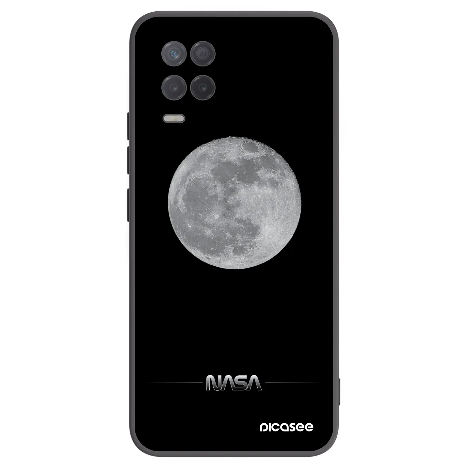 Picasee Μαύρη θήκη σιλικόνης για Realme 8 5G - Moon Minimal