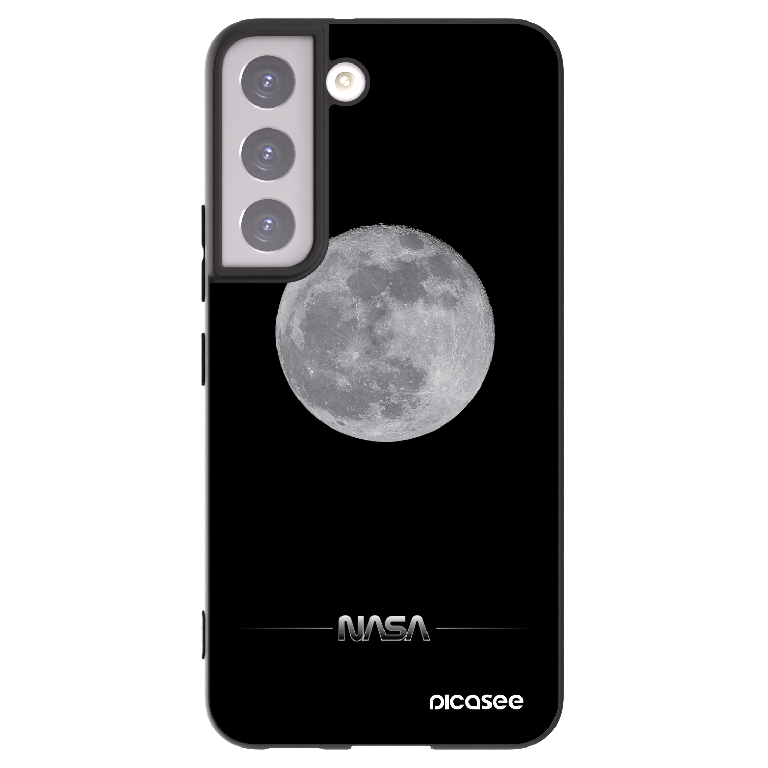Picasee Μαύρη θήκη σιλικόνης για Samsung Galaxy S22 5G - Moon Minimal