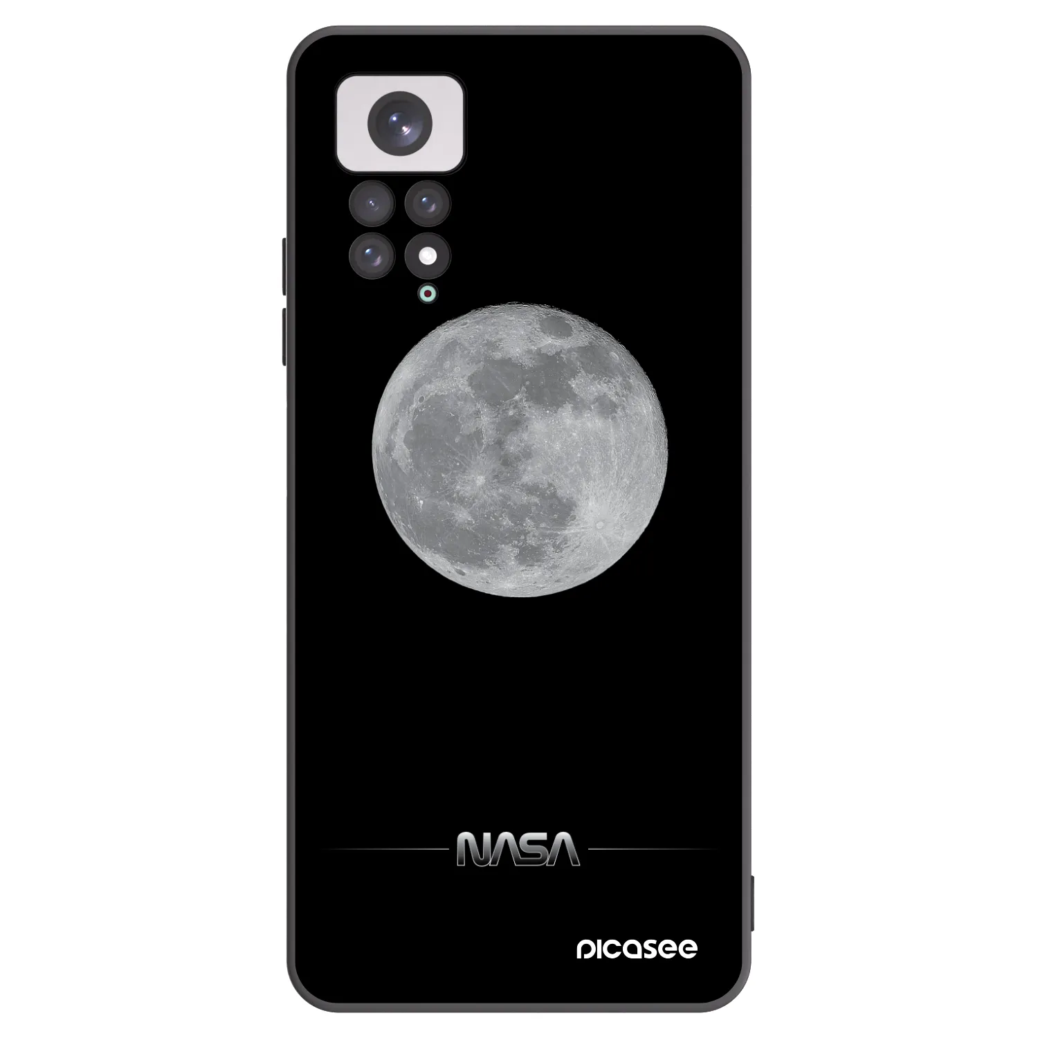 Picasee Μαύρη θήκη σιλικόνης για Xiaomi Redmi Note 11 - Moon Minimal
