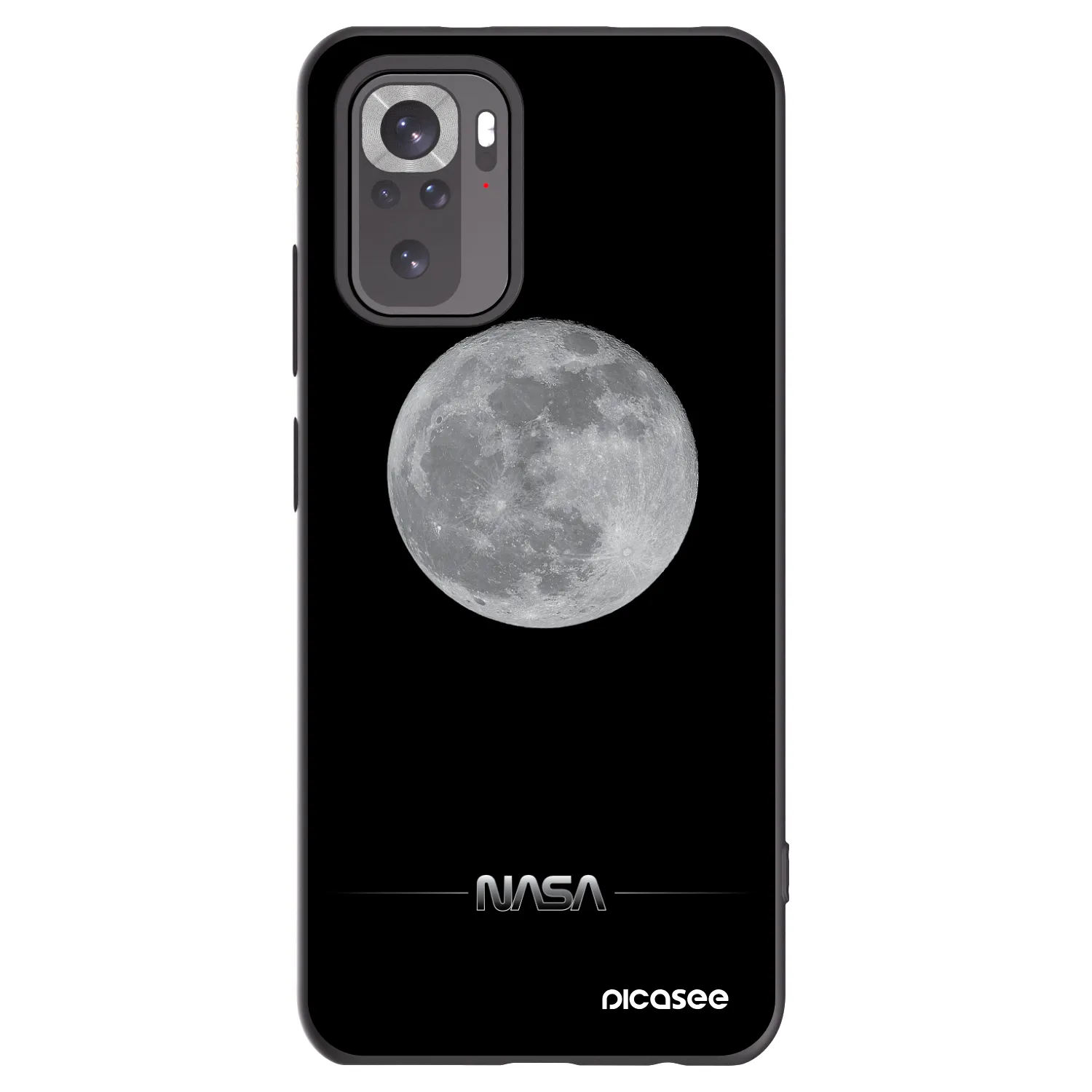 Picasee Μαύρη θήκη σιλικόνης για Xiaomi Redmi Note 11S 4G - Moon Minimal