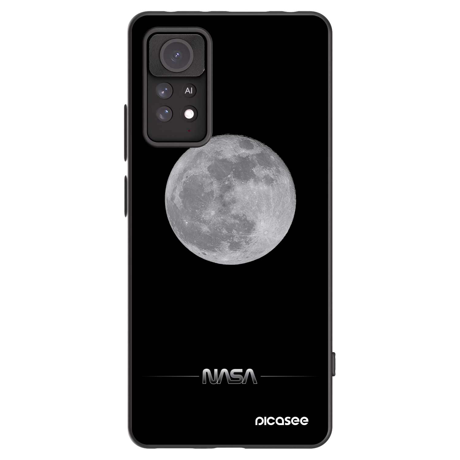 Picasee Μαύρη θήκη σιλικόνης για Xiaomi Redmi Note 11 Pro - Moon Minimal