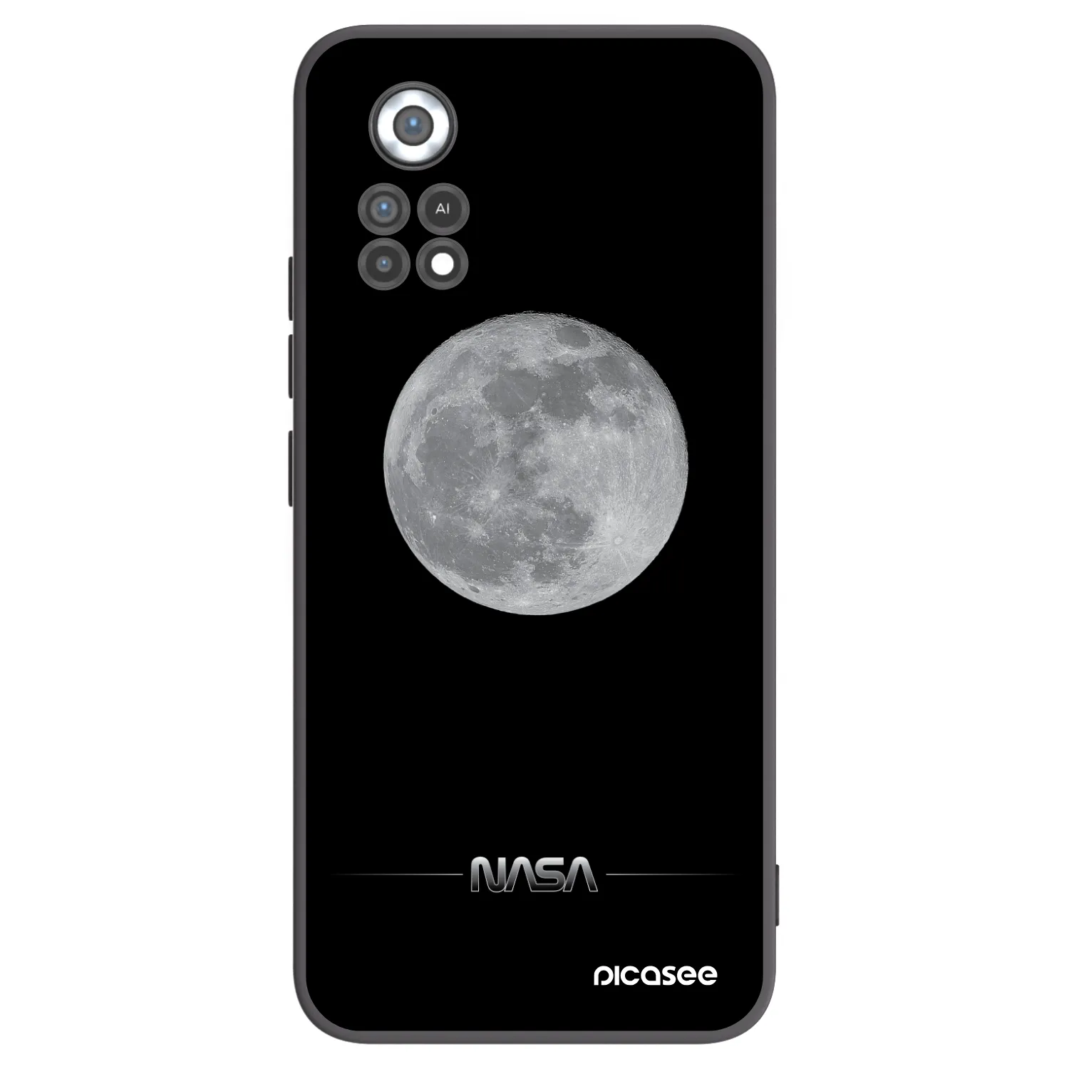 Picasee Μαύρη θήκη σιλικόνης για Xiaomi Poco X4 Pro 5G - Moon Minimal
