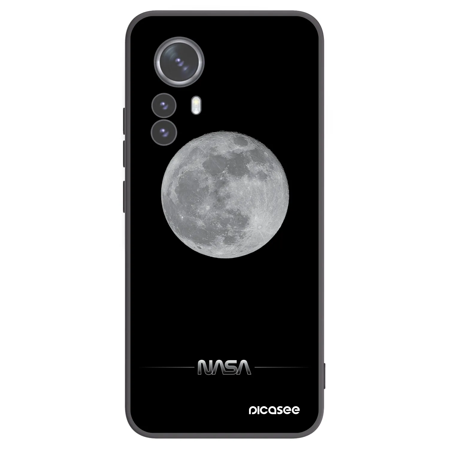 Picasee Μαύρη θήκη σιλικόνης για Xiaomi 12 Pro - Moon Minimal