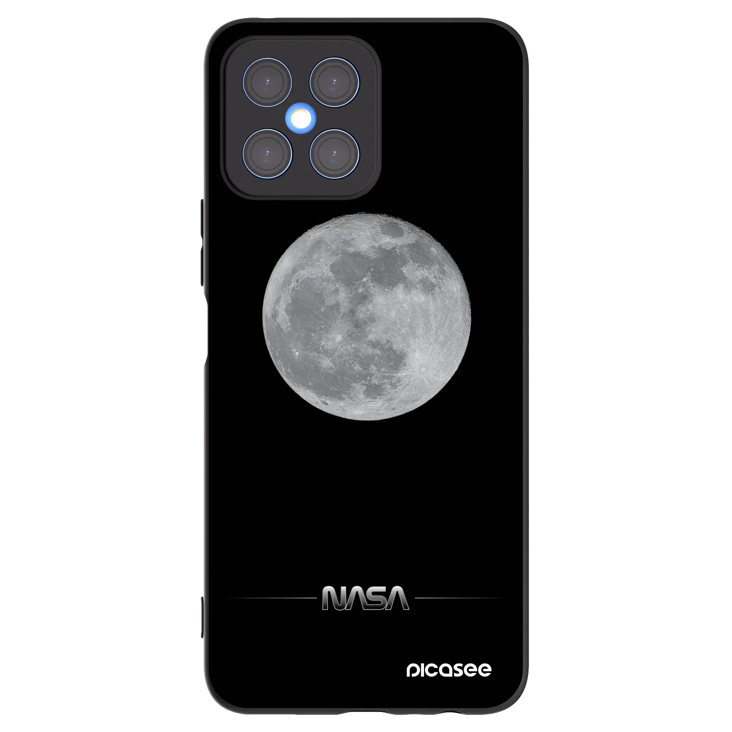 Picasee Μαύρη θήκη σιλικόνης για Honor X8 4G - Moon Minimal