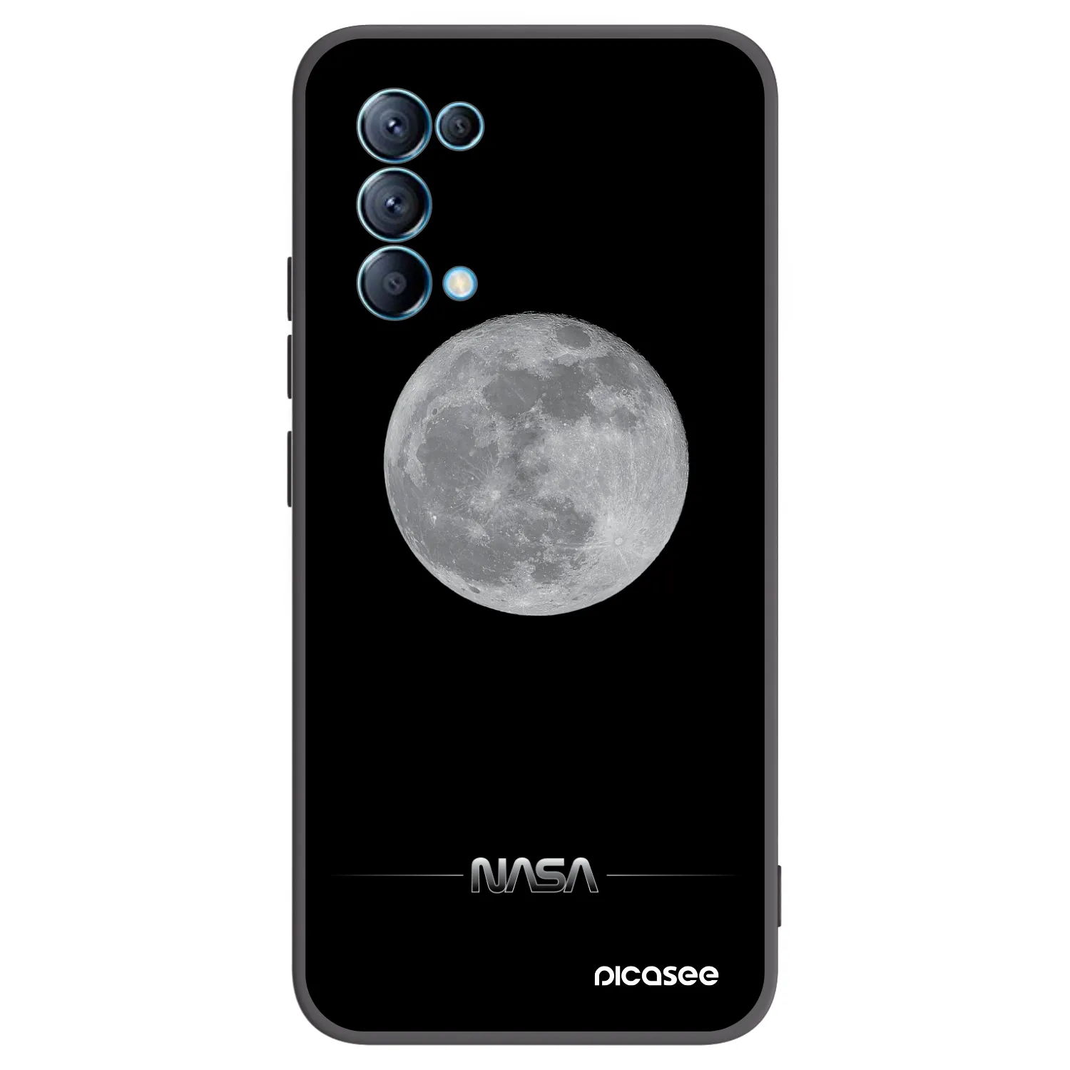 Picasee Μαύρη θήκη σιλικόνης για OPPO Reno 5 5G - Moon Minimal