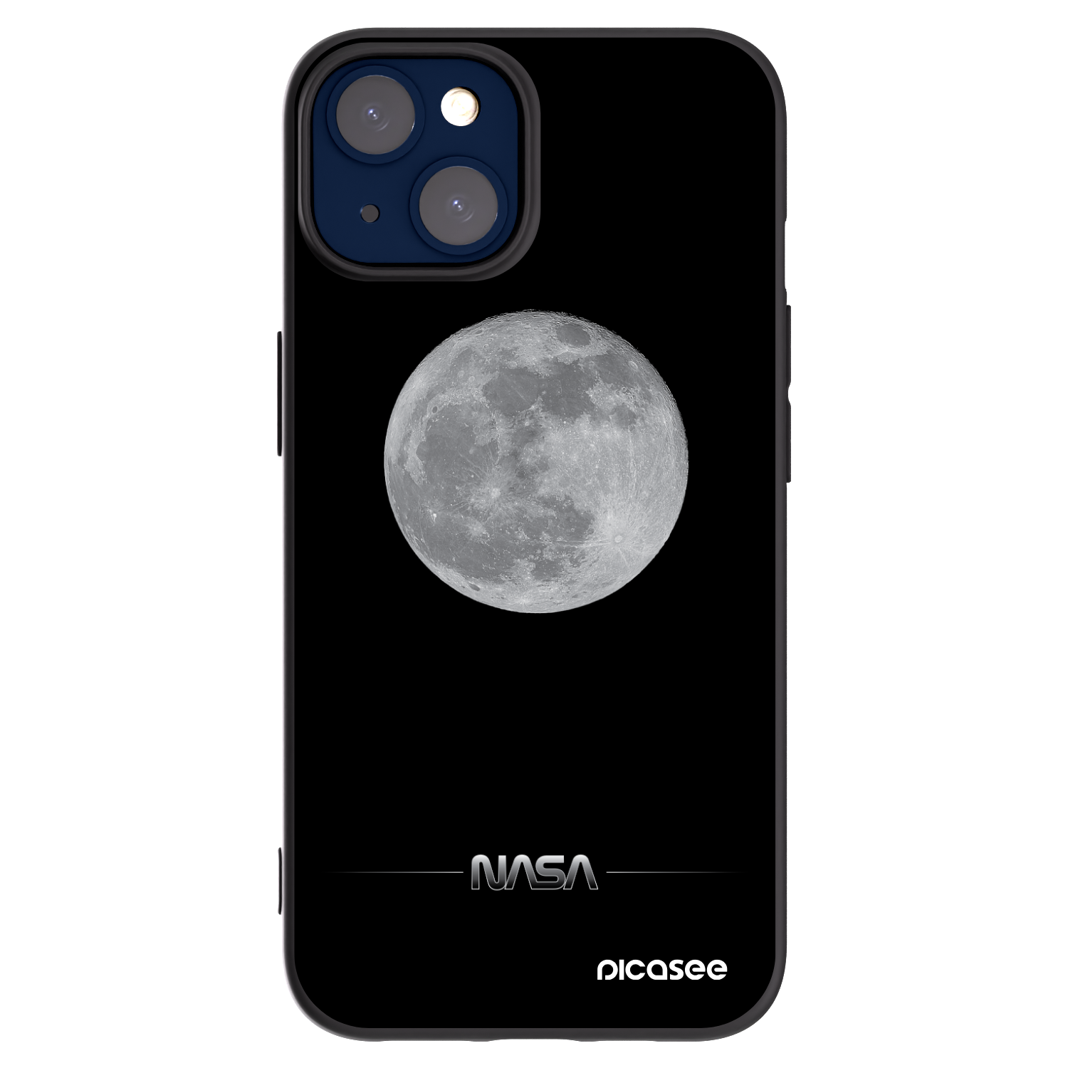 Picasee Μαύρη θήκη σιλικόνης για Apple iPhone 14 - Moon Minimal