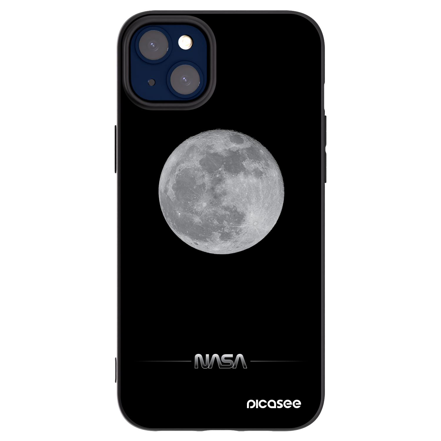 Picasee Μαύρη θήκη σιλικόνης για Apple iPhone 14 Plus - Moon Minimal