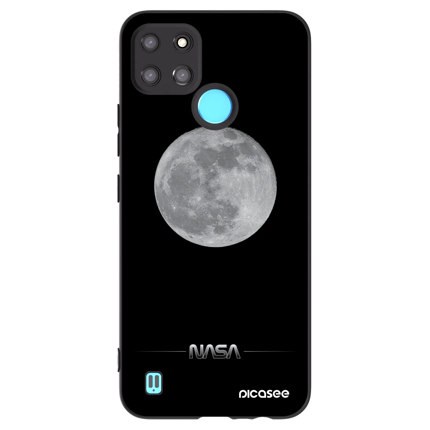 Picasee Μαύρη θήκη σιλικόνης για Realme C21Y - Moon Minimal