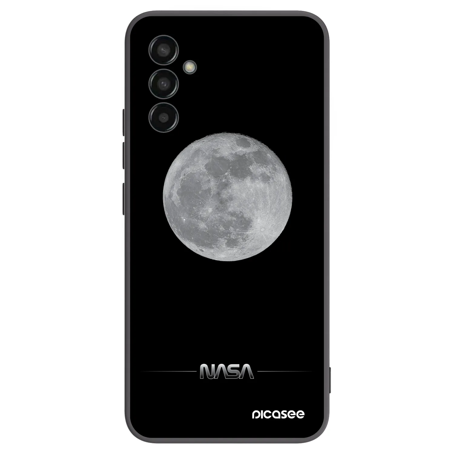 Picasee Μαύρη θήκη σιλικόνης για Samsung Galaxy M13 M135F - Moon Minimal
