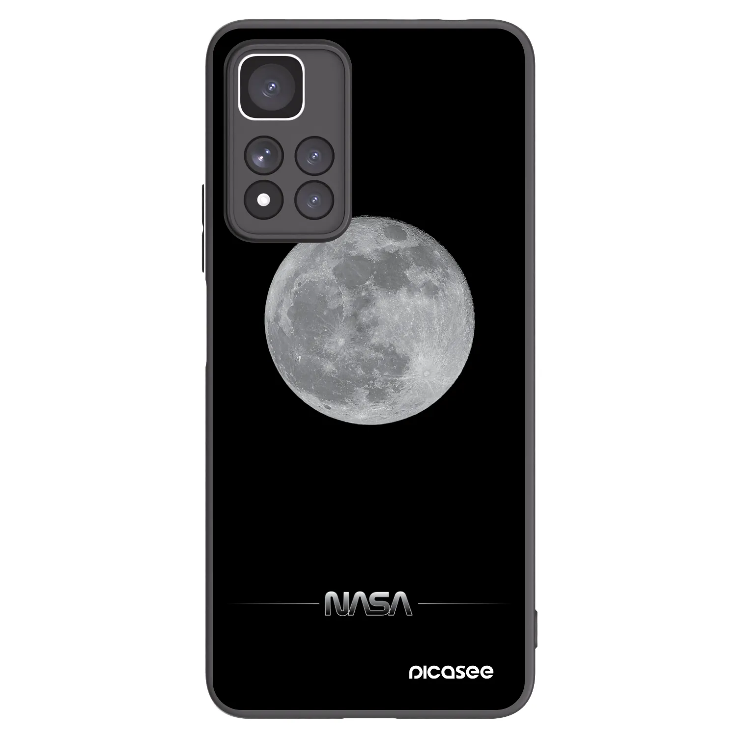 Picasee Μαύρη θήκη σιλικόνης για Xiaomi Redmi Note 11 Pro+ 5G - Moon Minimal